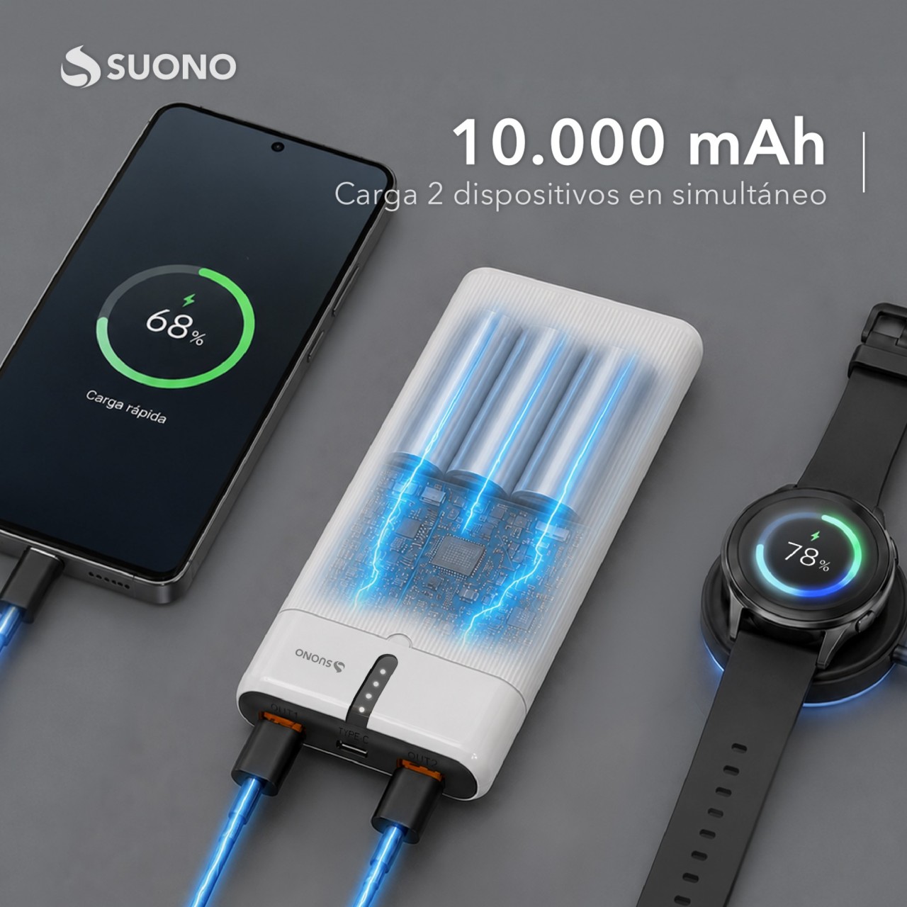 Power Bank 10000Mah P11 Blanco