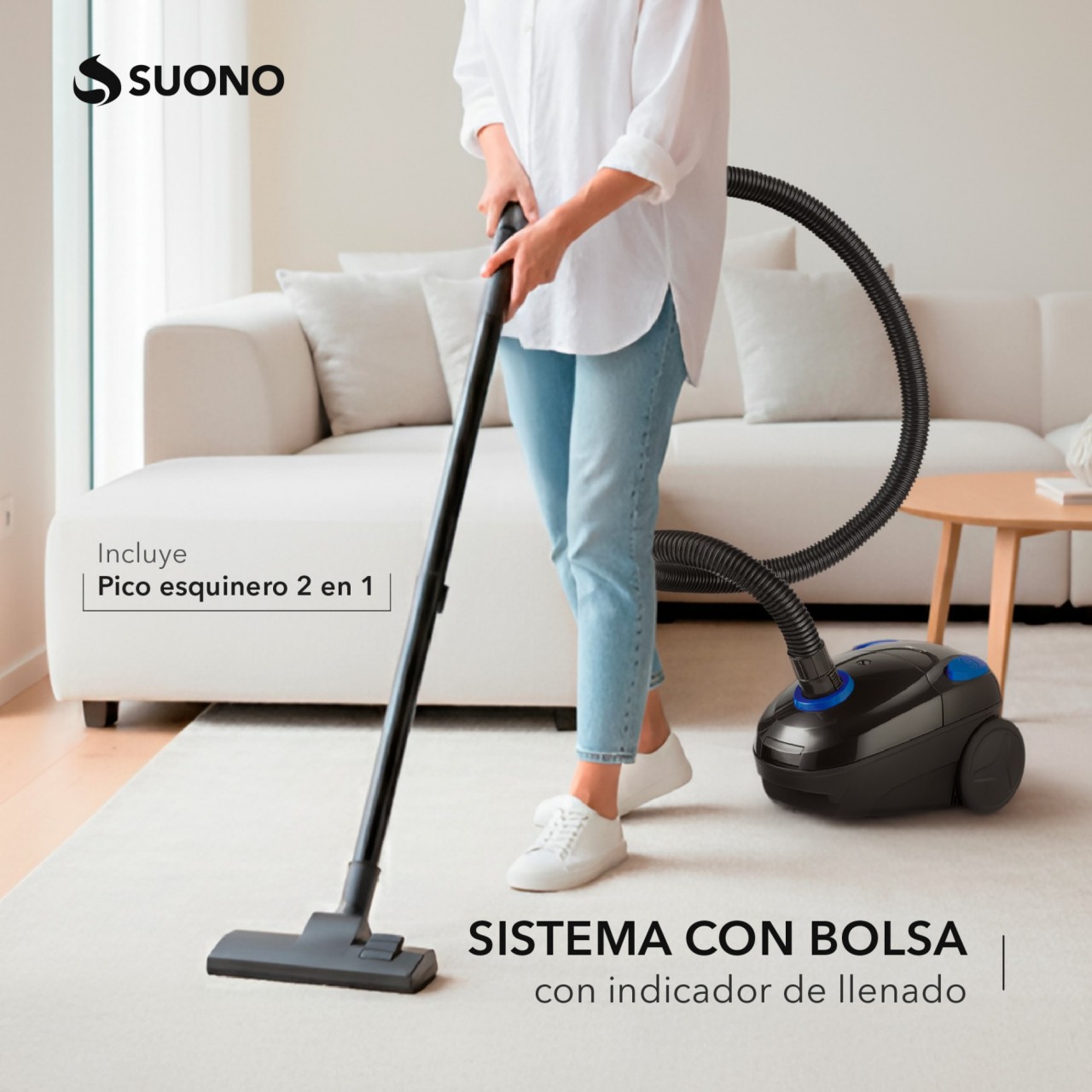 ASPIRADORA TRINEO C/BOLSA 800W NEGRO