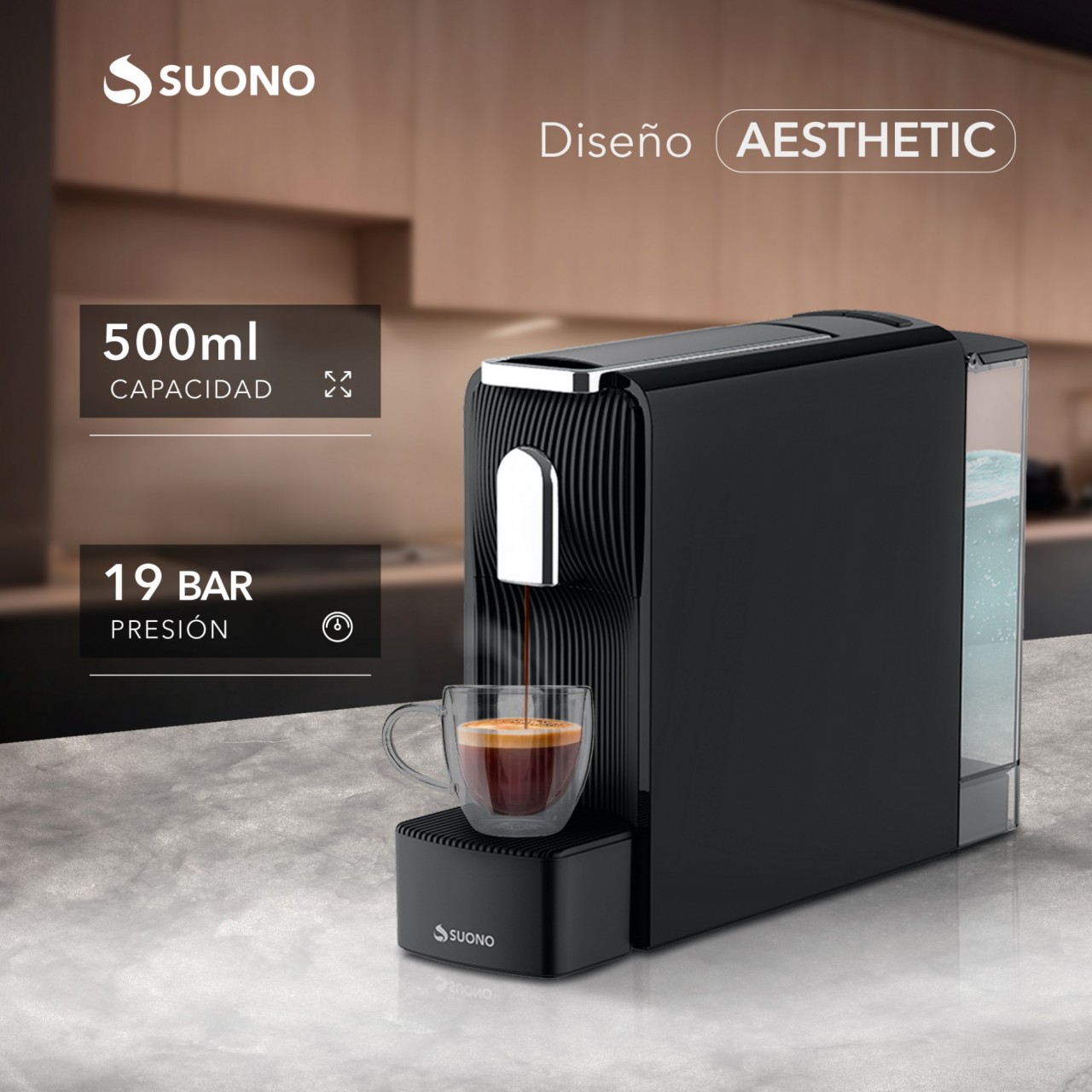 Cafetera de Cápsula – 550ml 19 NEGRO