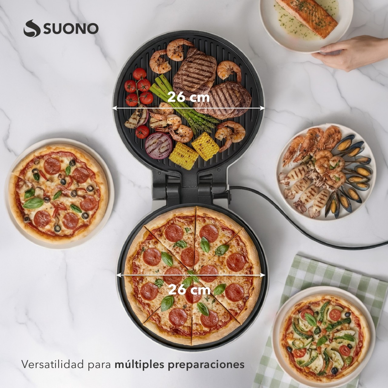Pizza Maker-Grill Multifuncion NEGRO