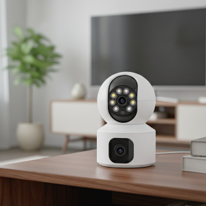 Cámara Seguridad Wifi 360° Doble Blanco