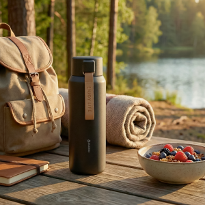 Botella De Acero Cinta 600Ml Negro