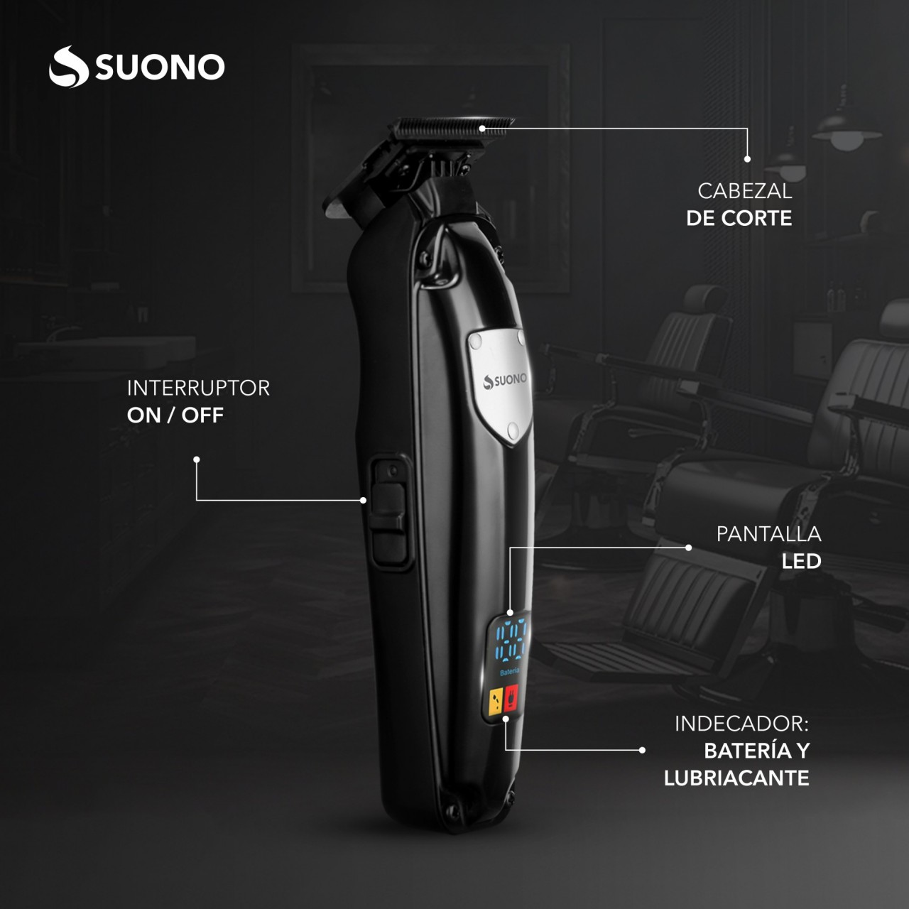 Hair Trimmer Con pantalla NEGRO
