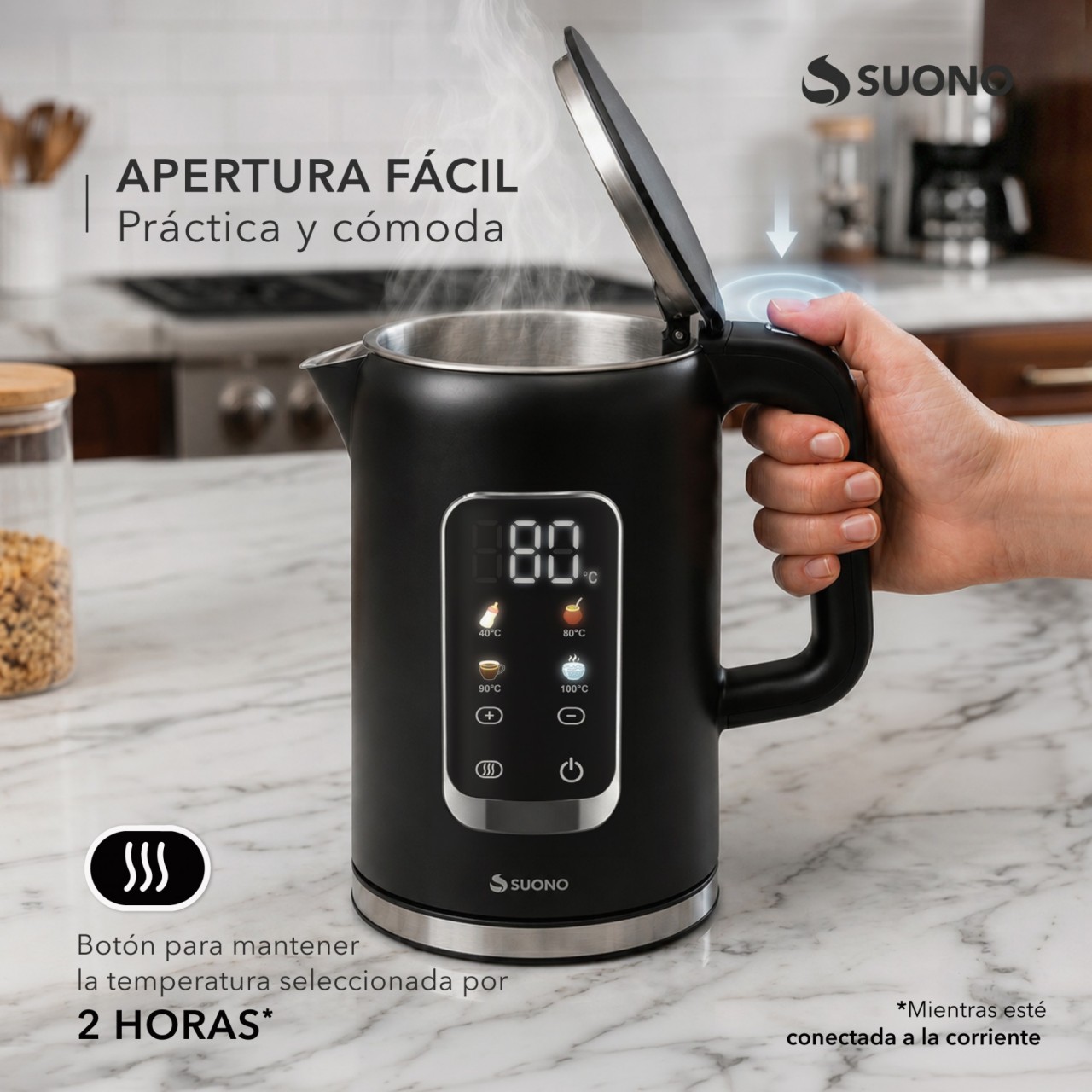 Pava Con Pantalla Digital Gran Negro