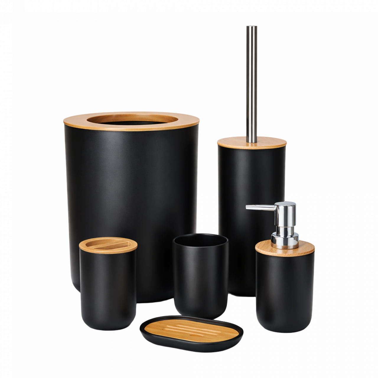 Kit De Baño 6 Piezas Negro