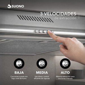 Extractor De Cocina Básico 80W Acero