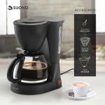 Cafetera De Filtro Eléctric 12 Tazas 1200Ml Semiautomática Negro