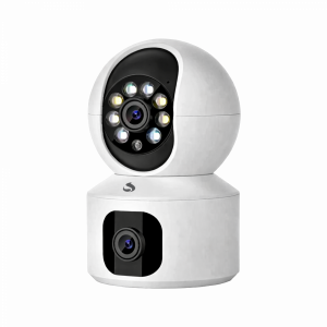 Cámara Seguridad Wifi 360° Doble Blanco