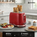 Tostadora Retro 2 Panes 850W Rojo