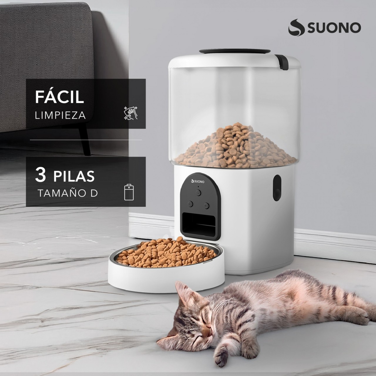 Comedero Automático Mascotas Wifi Blanco