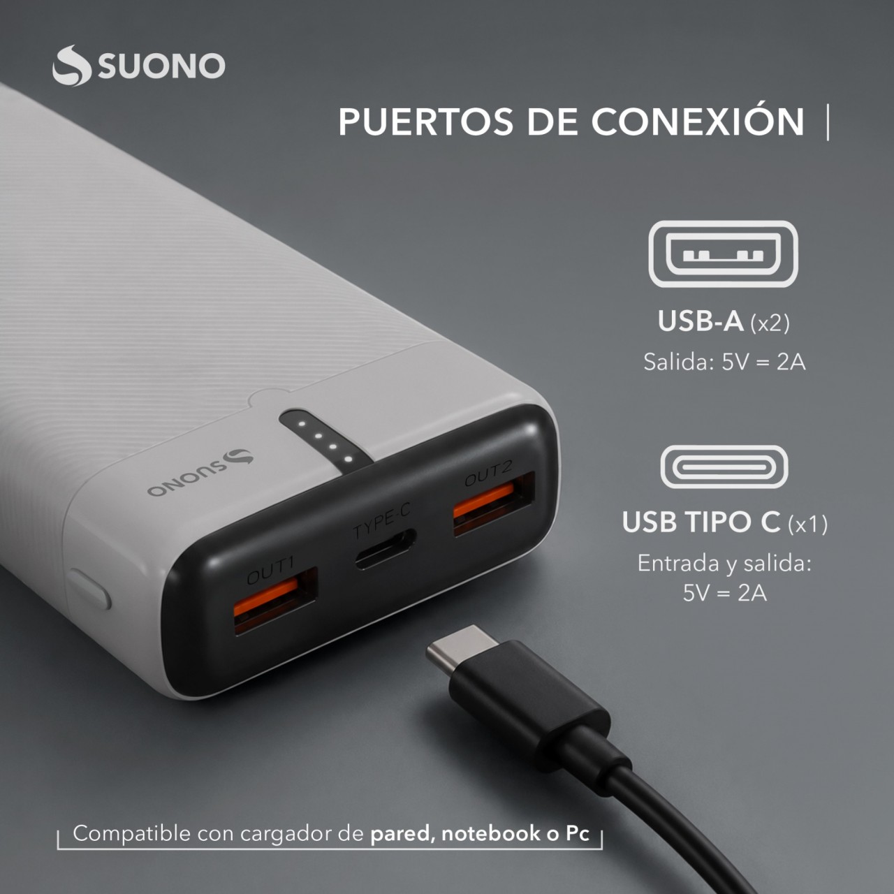 Power Bank 20000Mah Blanco