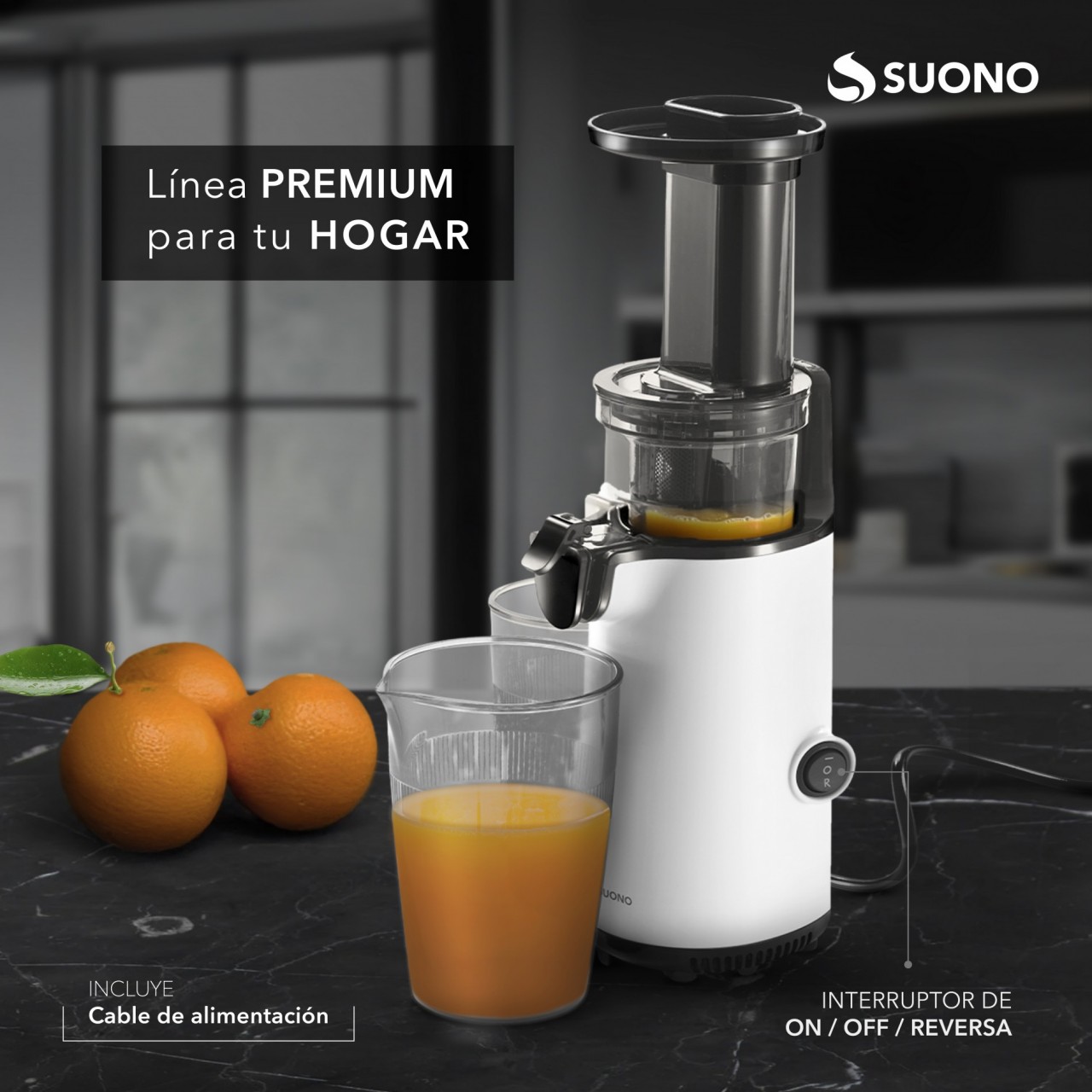 Mini Juguera De Extracción Lenta Suono Blanco