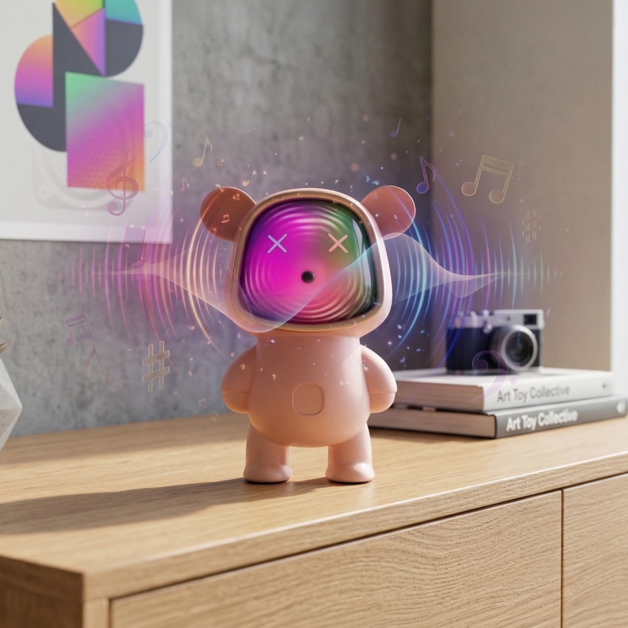 Parlante Astronauta Con Luz Rosa