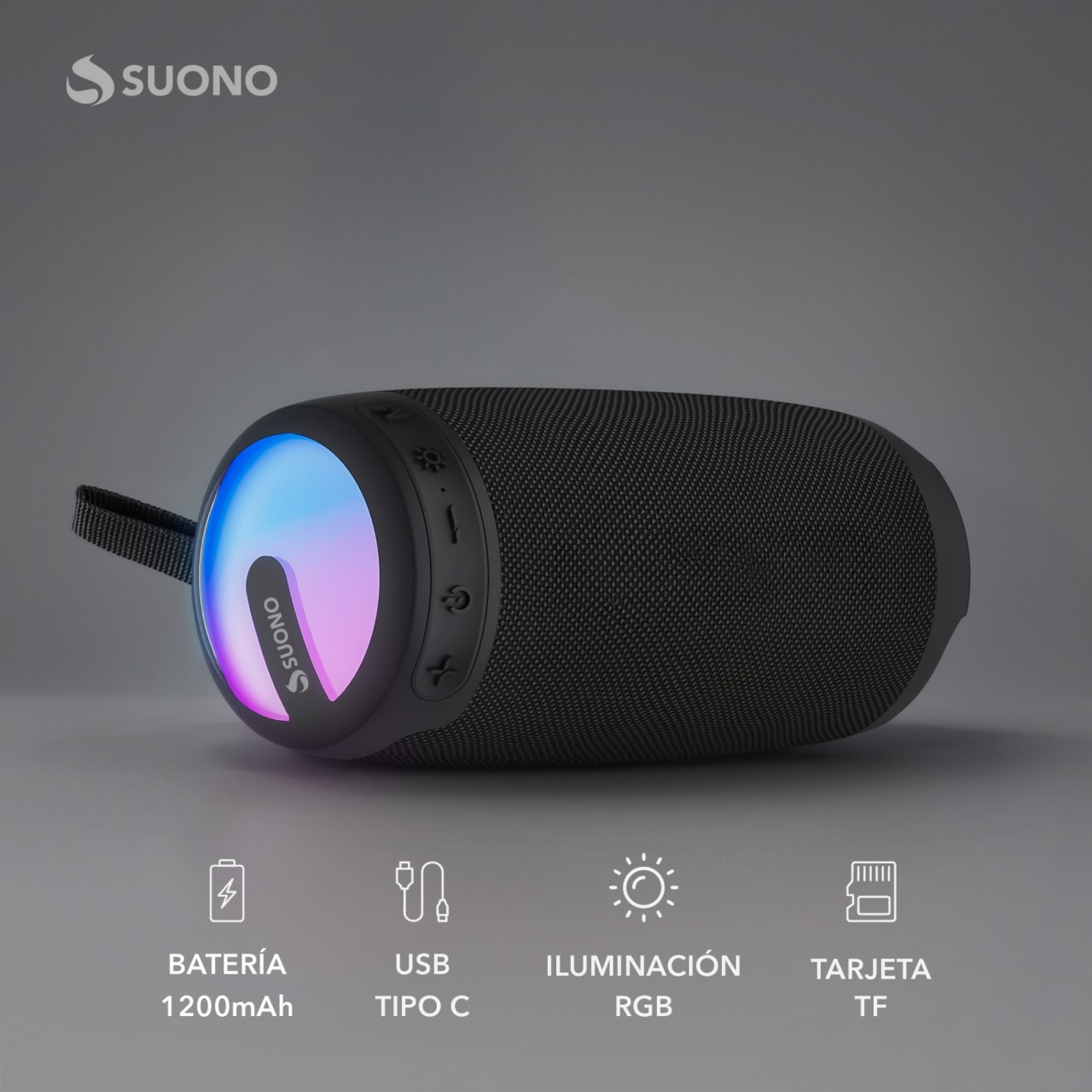 PARLANTE 1200mAh 12W NEGRO