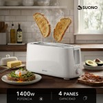 TOSTADORA PANINI 4 PANES 1400W BLANCO