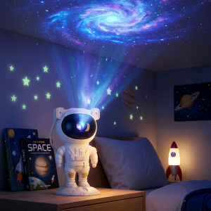 Proyector Astronauta Galaxia Led Blanco