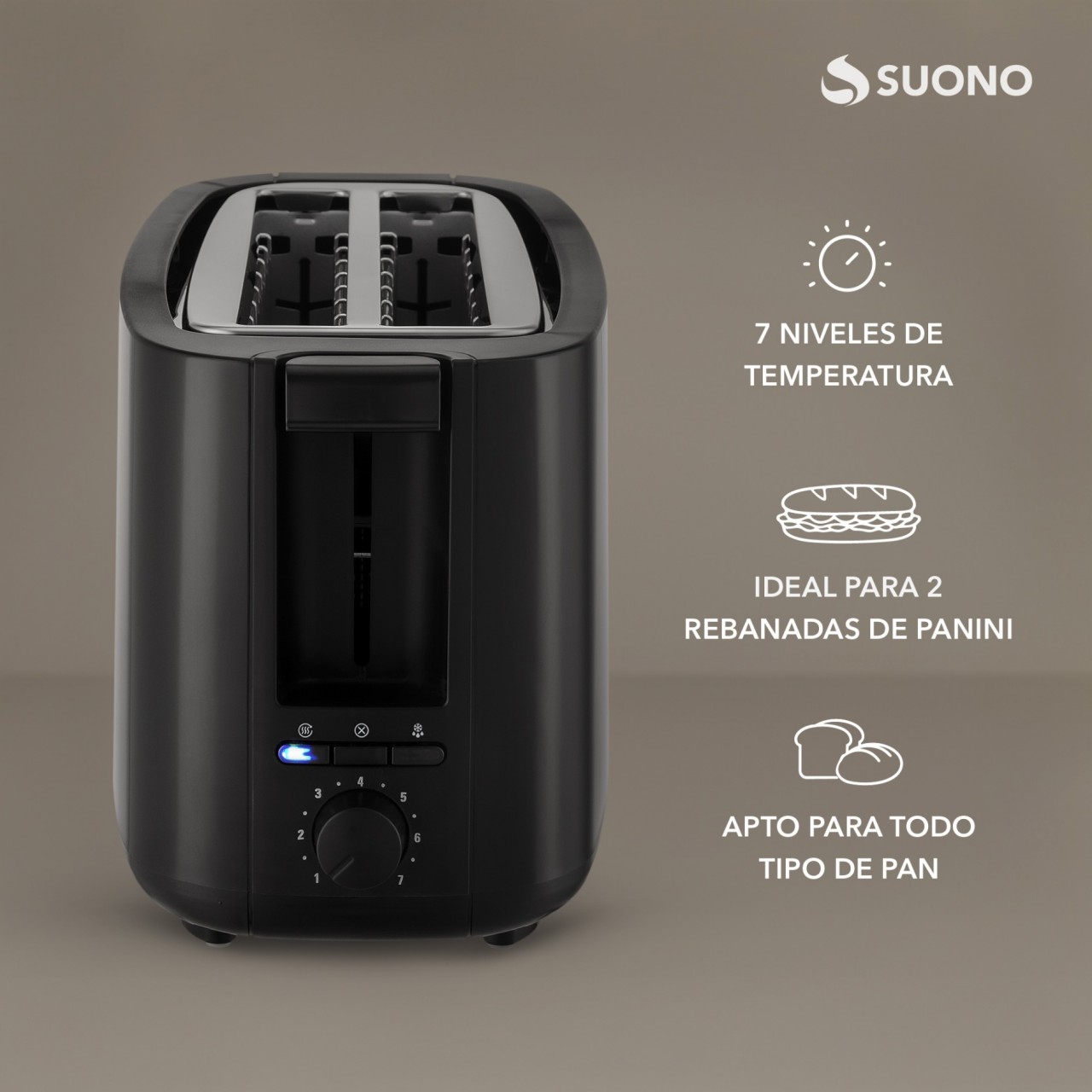 TOSTADORA PANINI 4 PANES 1400W NEGRO
