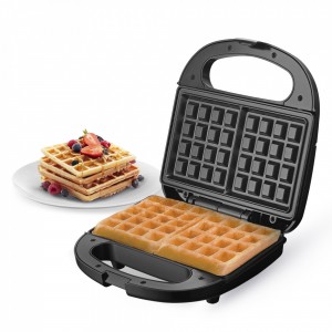 Waflera Cuadrada Antiadherente 750W Negro