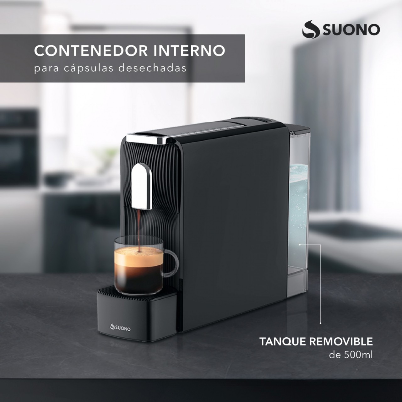 Cafetera de Cápsula – 550ml 19 NEGRO
