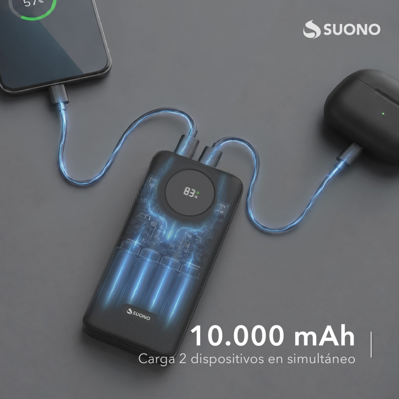 Power Bank 10000Mah Pd52 Negro