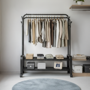 Perchero Doble Con Organizador Acero