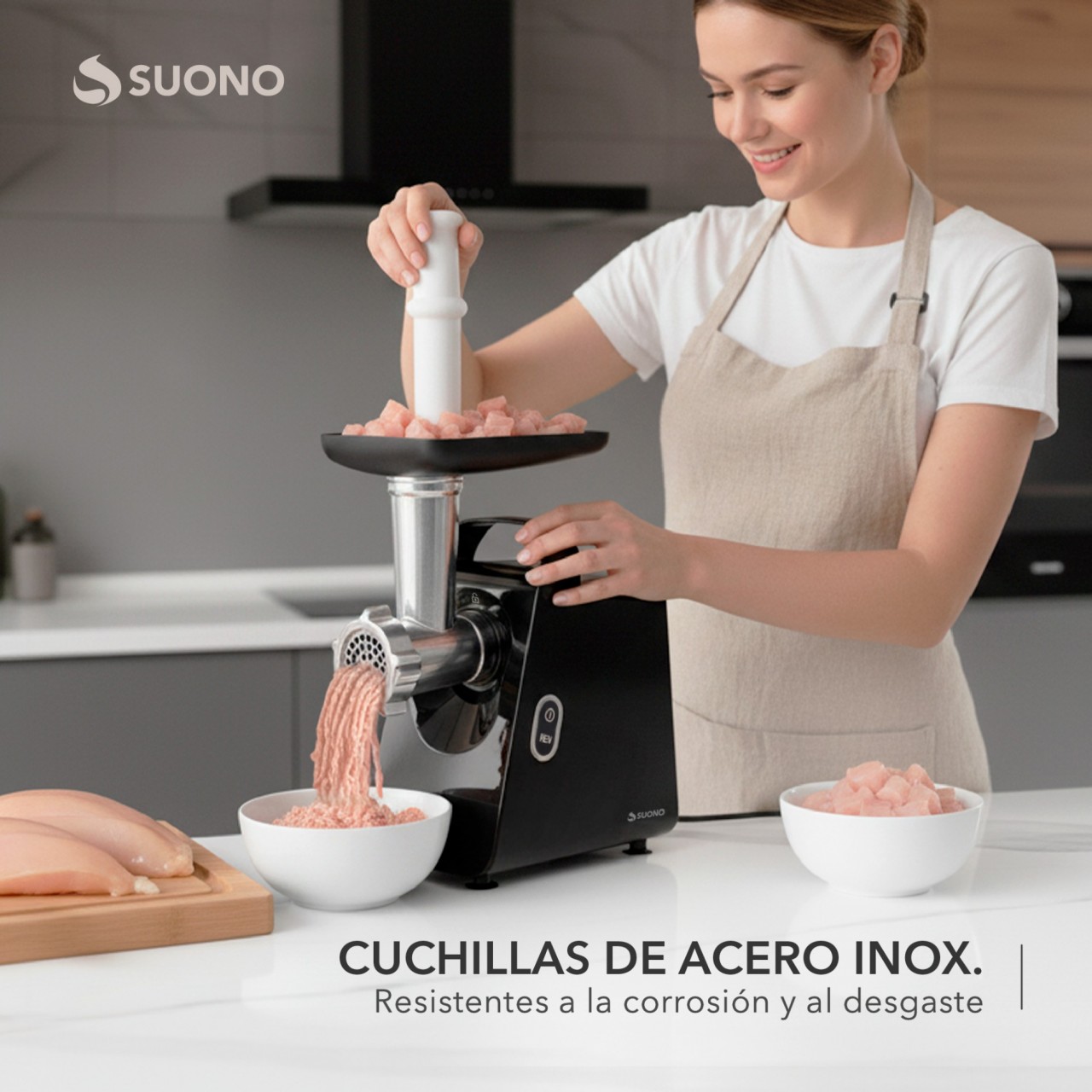 Picadora De Carne Eléctrica 800W Negro
