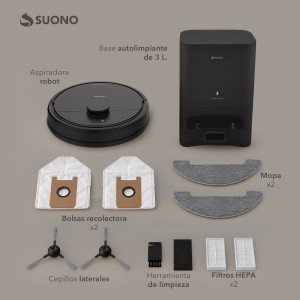 Aspiradora Robot Láser Base Autolimpiante Negro
