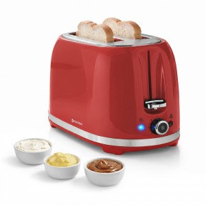 Tostadora Retro 2 Panes 850W Rojo