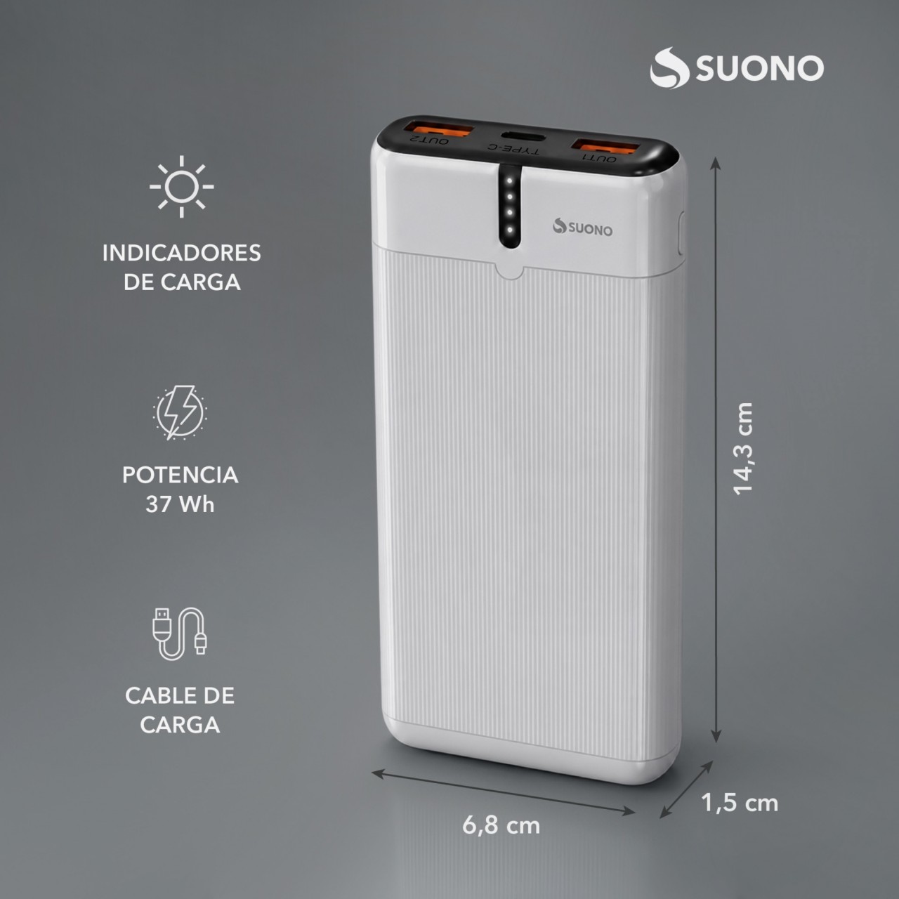 Power Bank 10000Mah P11 Blanco