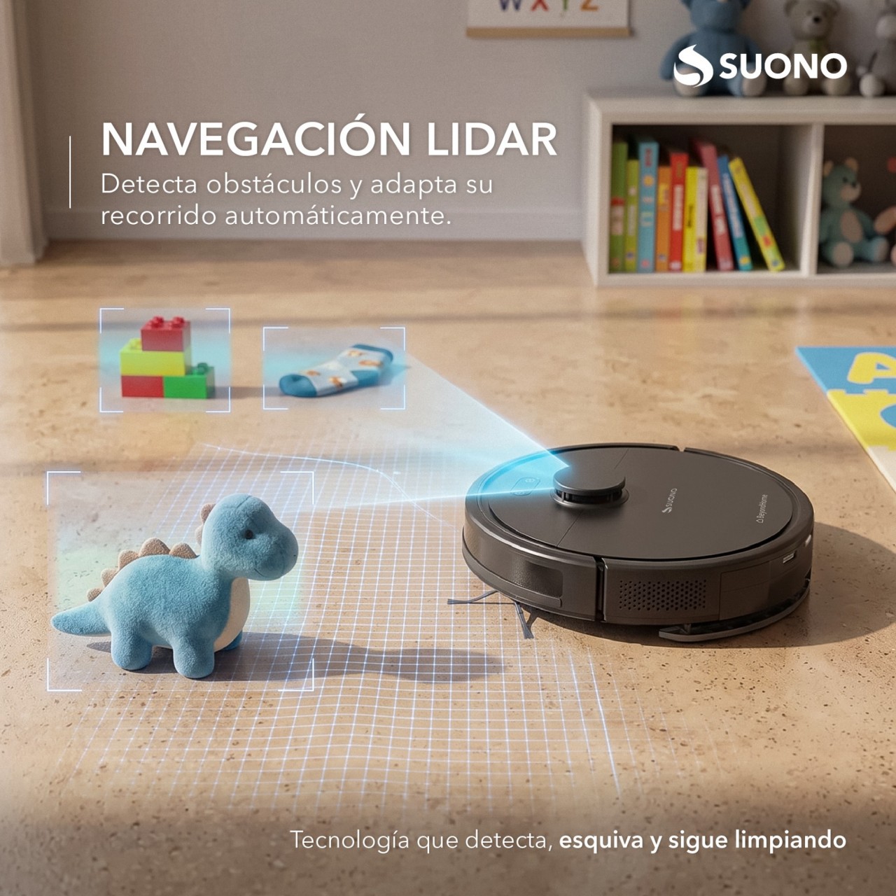 Aspiradora Robot Láser Base Autolimpiante Negro