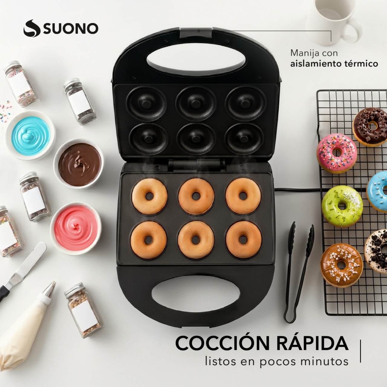 Máquina De Donas 750W Negro