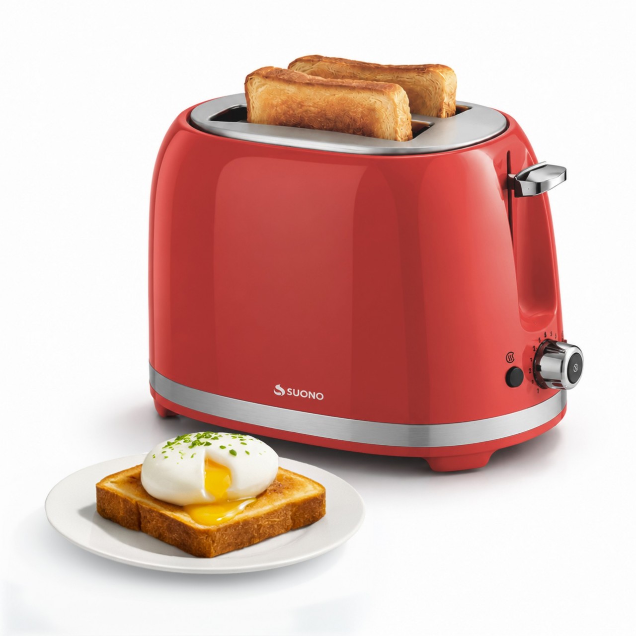 Tostadora Retro 2 Panes 850W Rojo