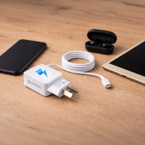 Cargador Rápido Doble Usb Con Cable Micro Usb