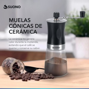 Molinillo De Café Manual Acero Inoxidable Negro