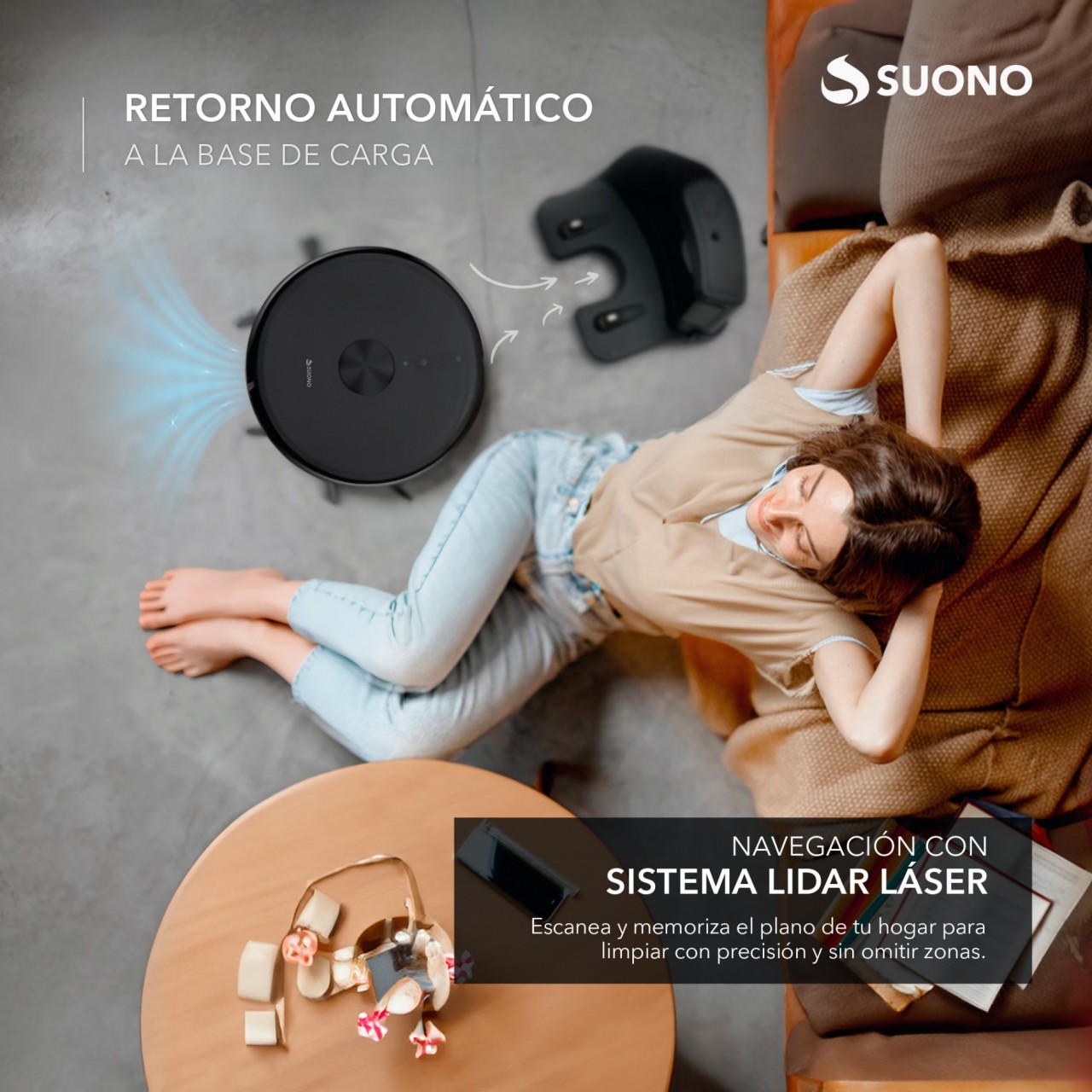 Aspiradora Robot Suono Láser Plus Negro