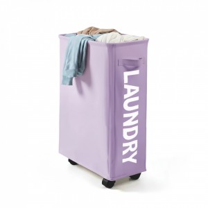 Cesto Para Ropa Con Ruedas Violeta