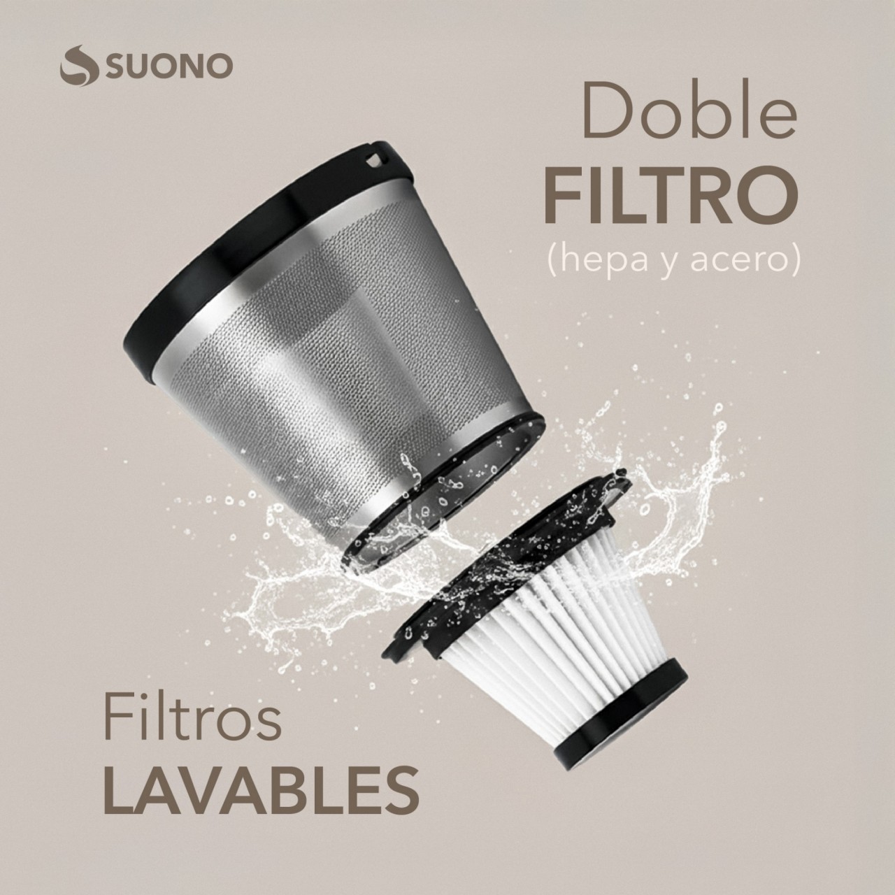Aspiradora Vertical Inalámbrica Flexible Suono 2 En 1 Blanco