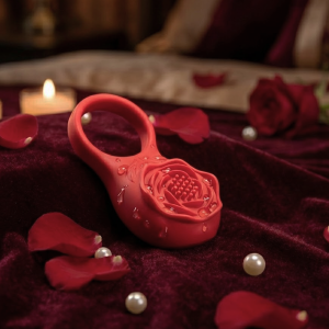 Anillo Vibrador De Silicona Rojo