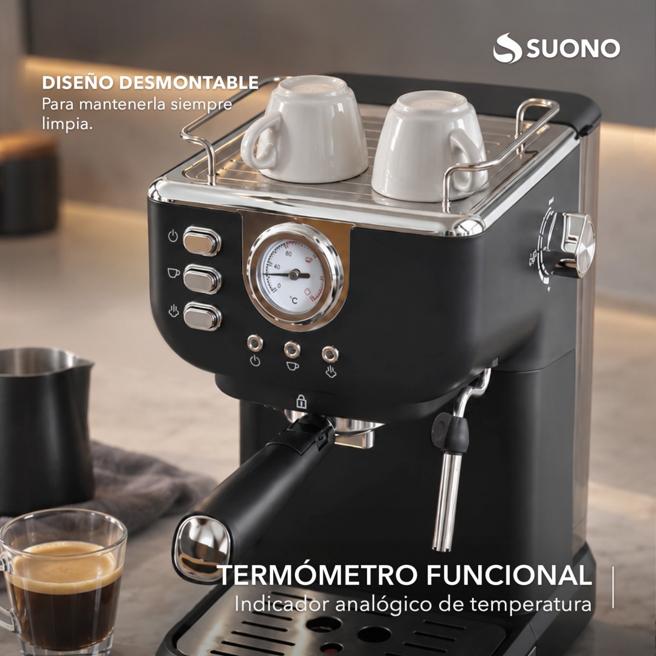 ESPRESSO COFFEE MAKER VINTAGE NEGRO