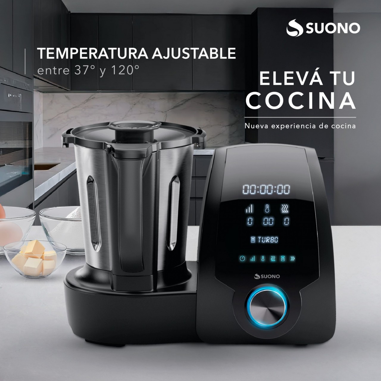 ROBOT DE COCINA 1700W 3,3L 6 A NEGRO