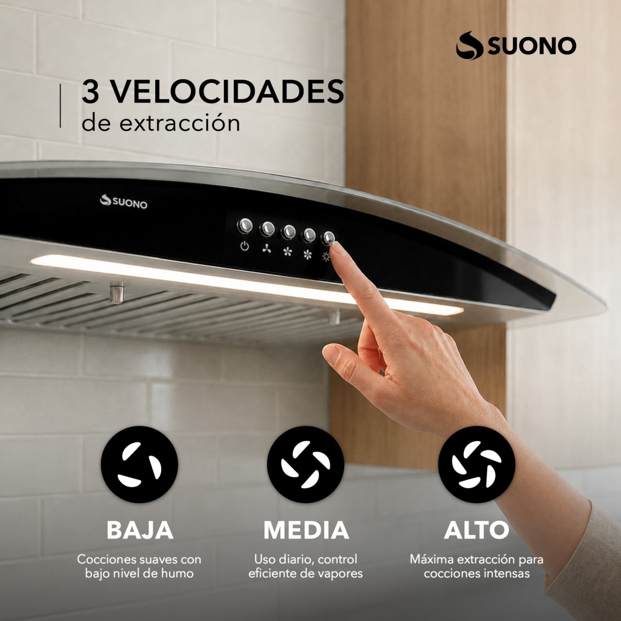Campana 200W Cubretubo x1 ACERO