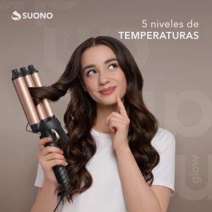 Buclera Rizador Triple Negro