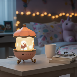 Proyector Carrusel Conejitos Rosa