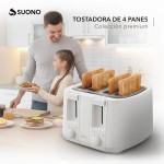 Tostadora Eléctrica 4 Rebanadas Blanco