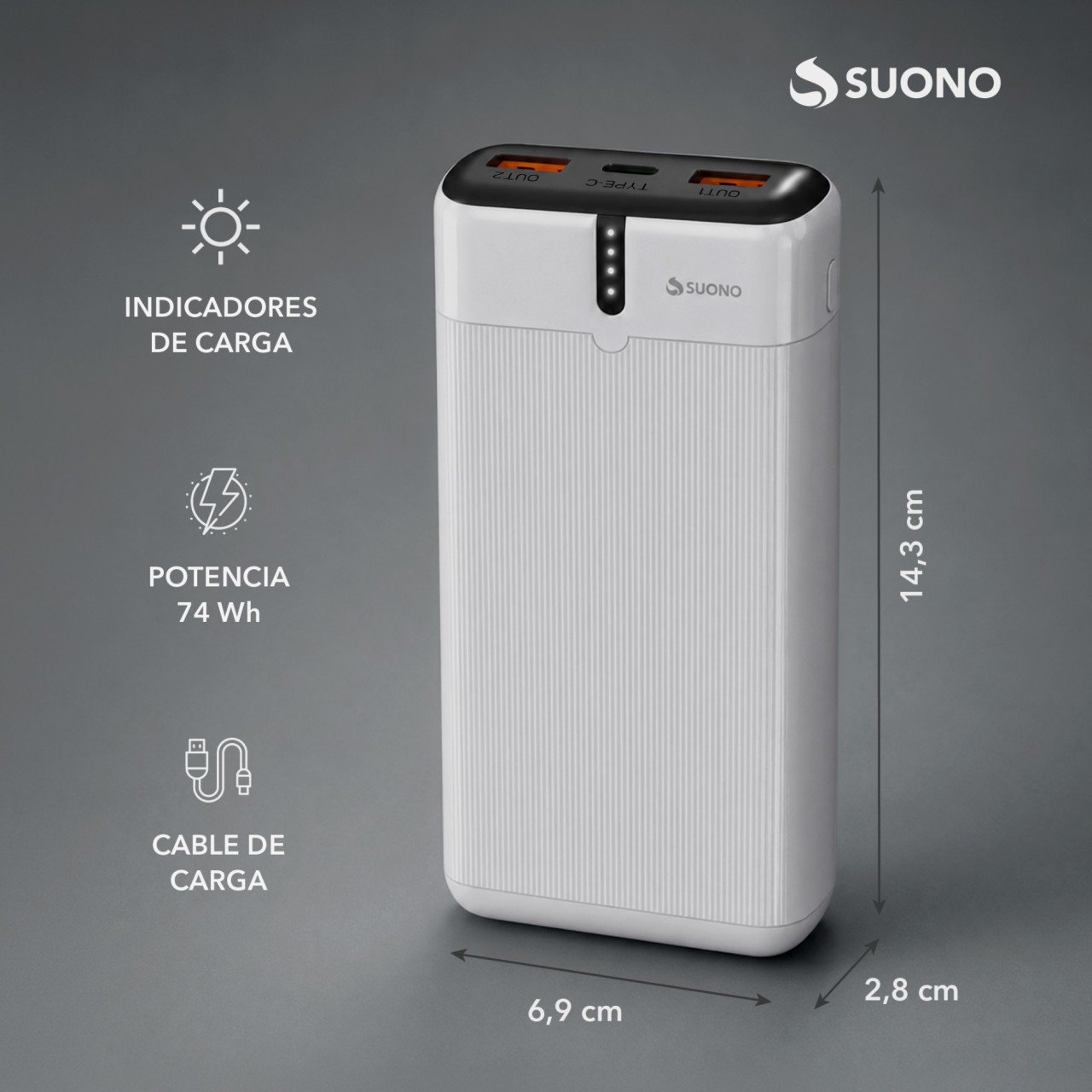 Power Bank 20000Mah Blanco