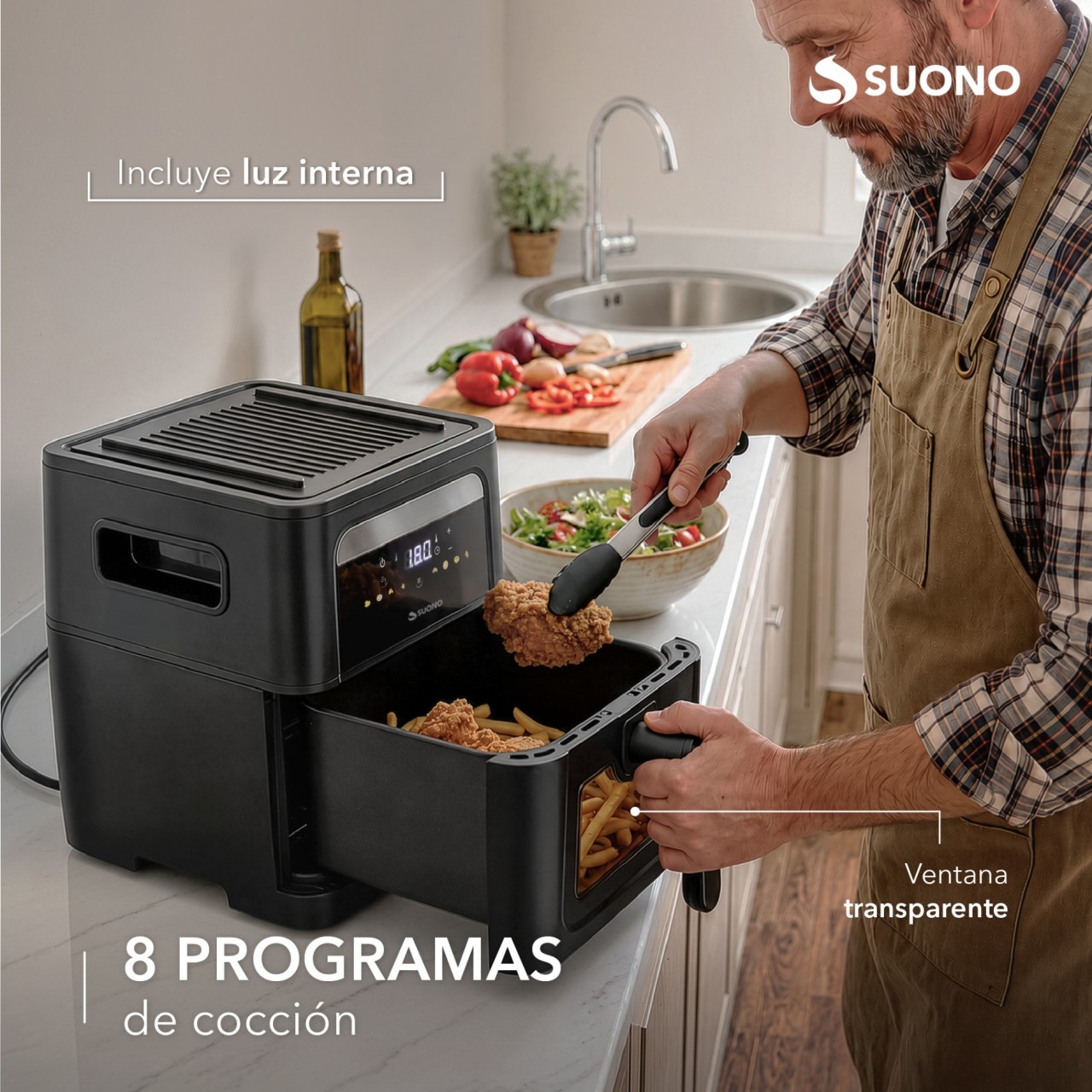 Air Fryer Digital Flip Grill Negro
