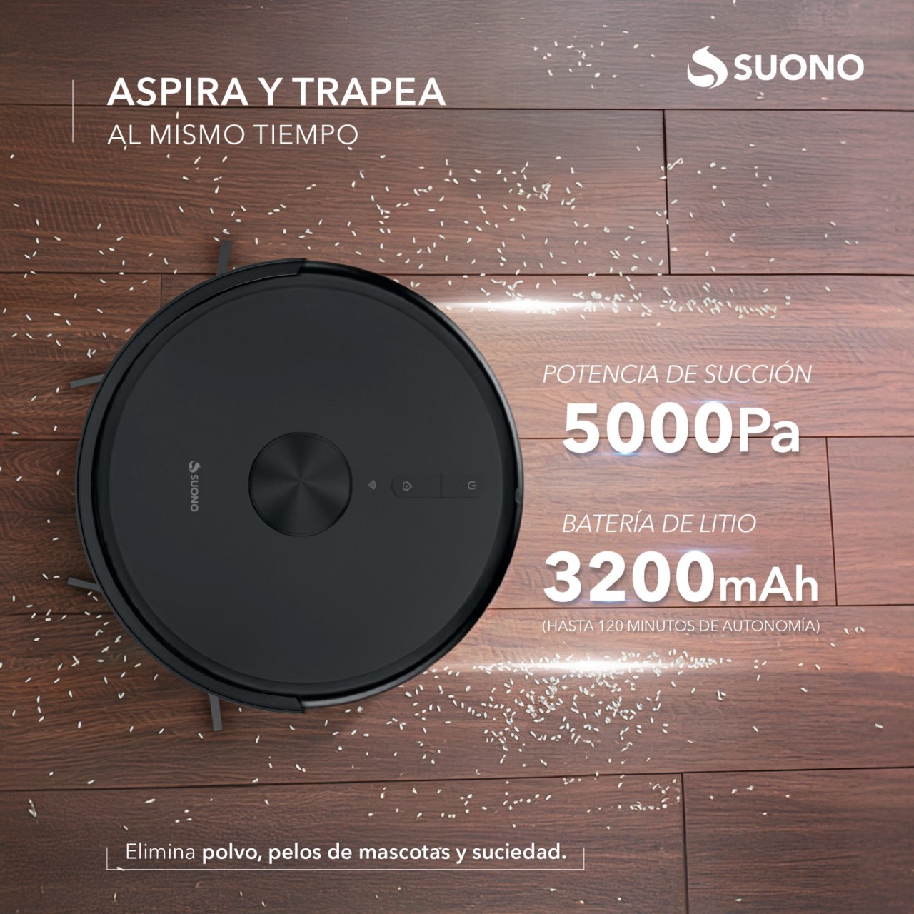 Aspiradora Robot Suono Láser Plus Negro