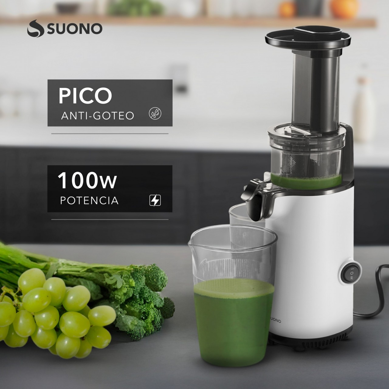 Mini Juguera De Extracción Lenta Suono Blanco