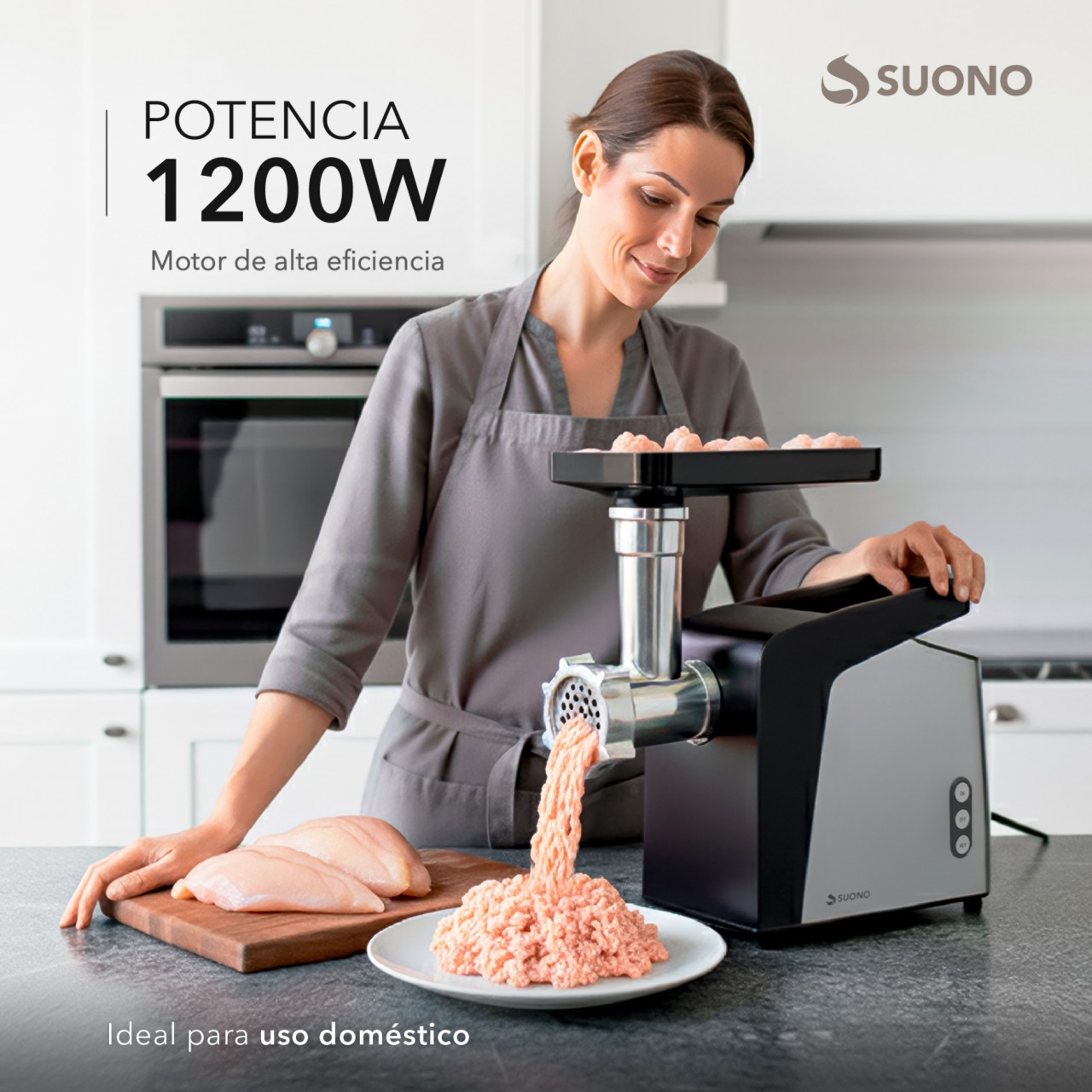 Picadora De Carne Suono Con Accesorios Negro