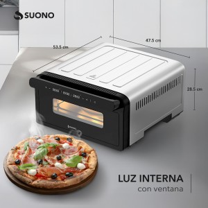 Horno Air Fryer Pizzero Suono Napoli 32 Cm Acero